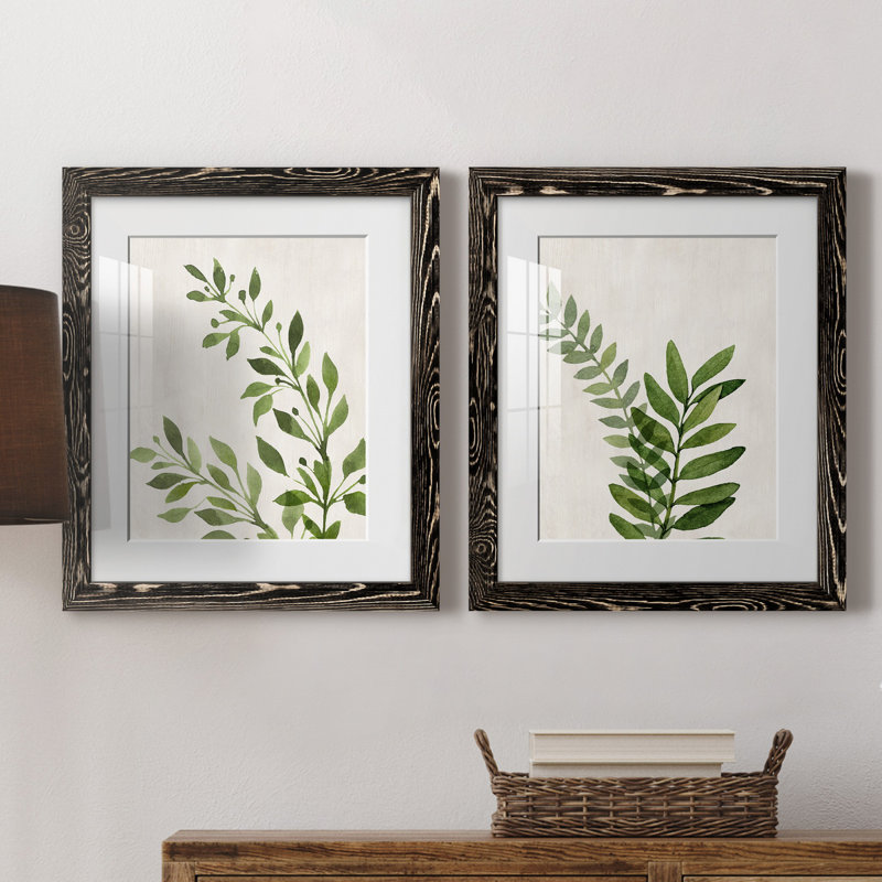 Botanical Wash I - ensemble de 2 reproductions, H 24 po x l 36 po x P 1,5 po, Blanc, H 31,5 po x l 47 po x P 1,5 po