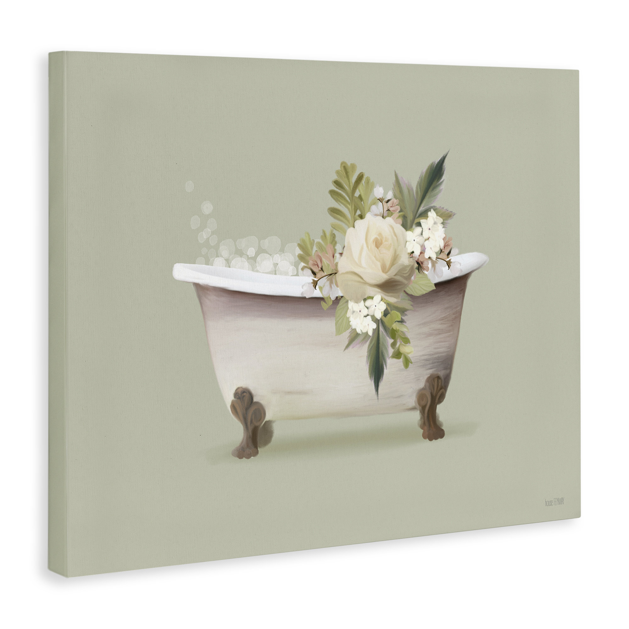 Trinx Floral Rose Tub Canvas Wall Art by House Fenway | Wayfair
