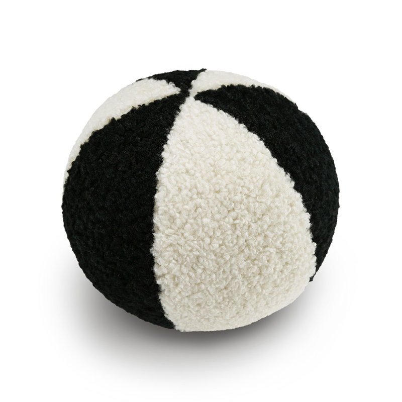 Coussin Poodle Ball II, Ivoire / Jet
