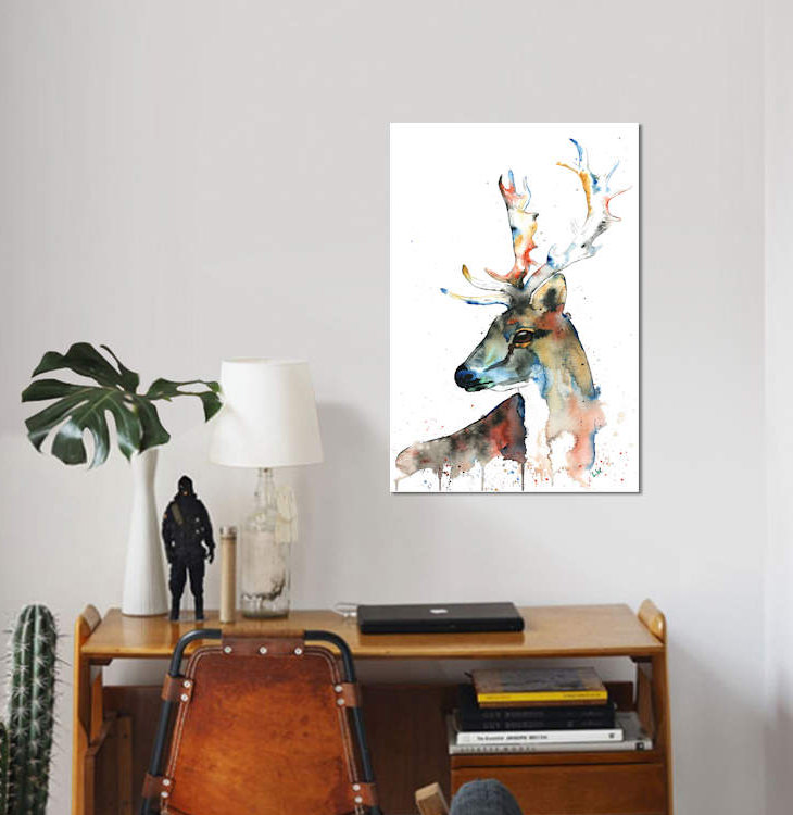 « jachère cerf » par lisa whitehouse, impression sur toile, H 40 po x l 26 po x P 1,5 po, Toile tendue, Pas de tapis