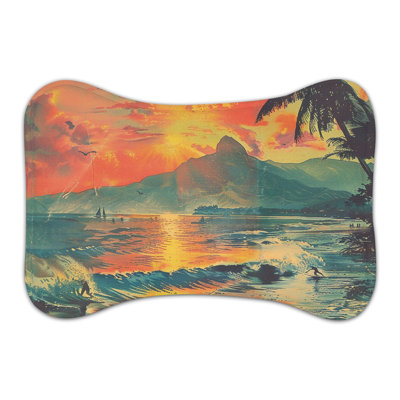 Nostalgic Sunset Art - Tapis d'alimentation en forme d'os