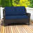 Outdoor Patio Rattan Loveseat With Cushions-1293577885