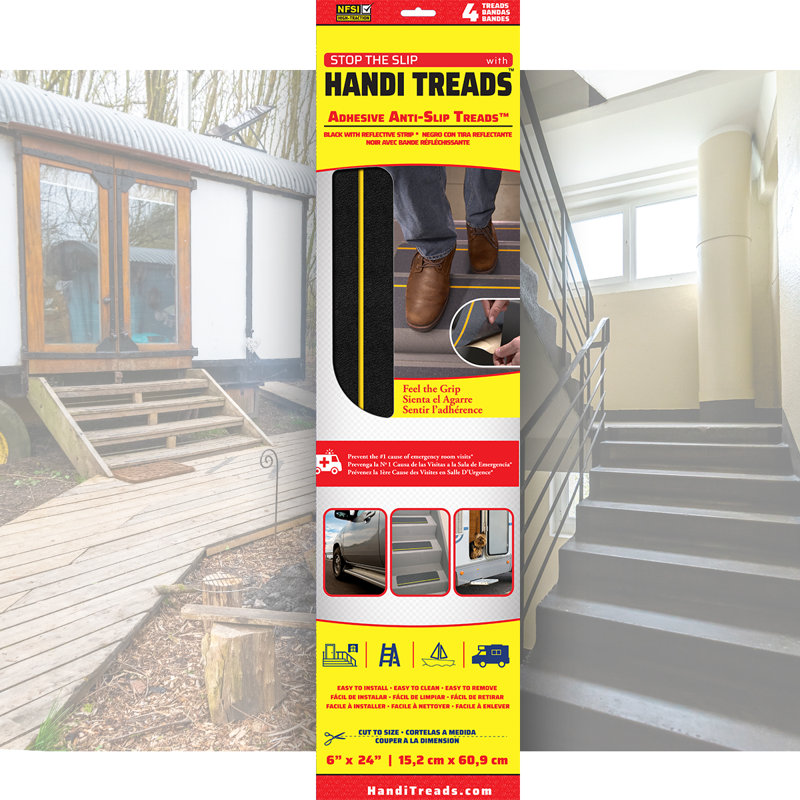 Tapis d'escalier Campeon, Noir/jaune