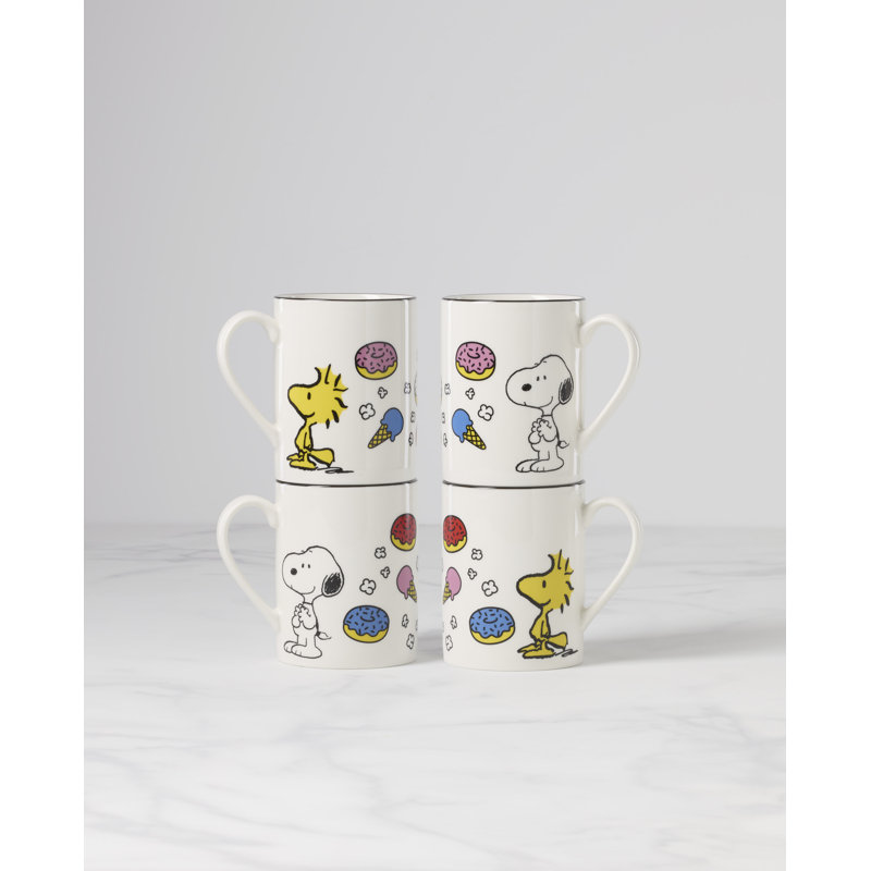 Lenox Chef Snoopy Mugs, Set of 4