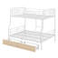 Lit superposé double au-dessus de grand lit double avec 2 tiroirs de rangement, lit superposé convertible-361094823