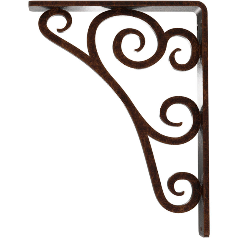 Support en fer forgé Tristan de l 1 1/2 po x P 5 1/2 po x H 8 po (support central simple), cuivre antique, Cuivre antique