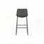 Chaise de bureau, hauteur de bar, debout, bureau d'ordinateur, bureau, aspect cuir gris, métal noir, contemporain
