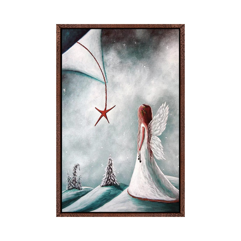 The Christmas Star 1 Piece Wall Art on Canvas, 66.04 cm H x 45.72 cm W, Classic Brown Wood Framed