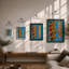 Geometric Robot Retro - Framed Print-1251853760-1251853772