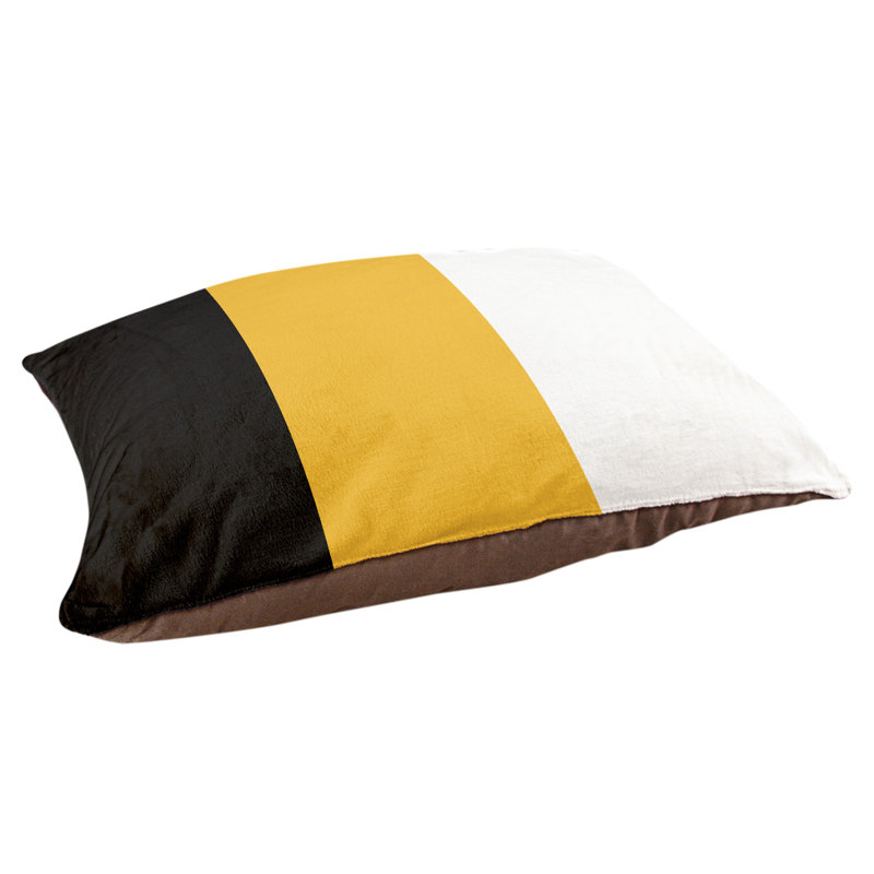Coussin Detroit, Extra large (50" W x 40" D x 7" H), Black/Gold Middle