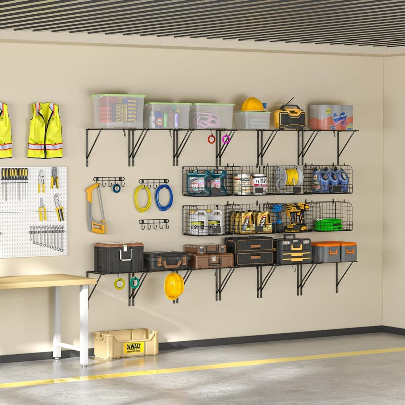 35cm W Metal Wall Mounted Shelving Unit