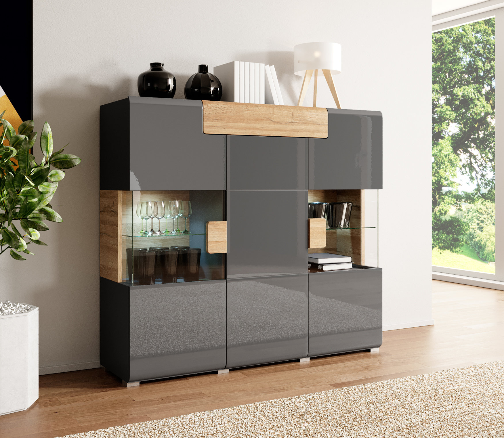 Ivy Bronx Febin 208 Cm Wide Drawer Sideboard