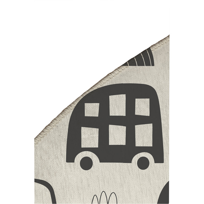 Tapis de jeu trafic pour enfants, Ivoire/gris anthracite