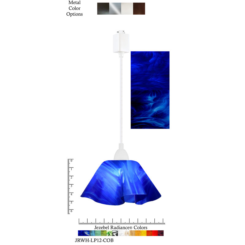 Luminaire suspendu Dale, Petit, Blanc, Bleu de cobalt
