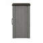 Table d'appoint Gera, plateau brun foncé de 16 po, porte de grange en X, tablette ouverte, gris