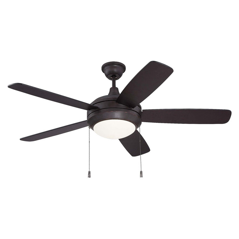 Helios Ceiling Fan with LED Lights, White, White Frost