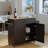 Red Barrel Studio® Kitchen Island With Storage, Rolling Kitchen Island Table On Wheels With Drop Leaf, Storage Cabinet, Drawer, Spice Rack, Towel Rack, Kitchen Cart For Kitchen, Black-663933657