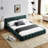 Queen Size Bedroom Platform Bed With Chenille Upholstery, Headboard, No Box Spring, Blue, Solid & Stable Blue Bed, Upholstered, Frame-519891617