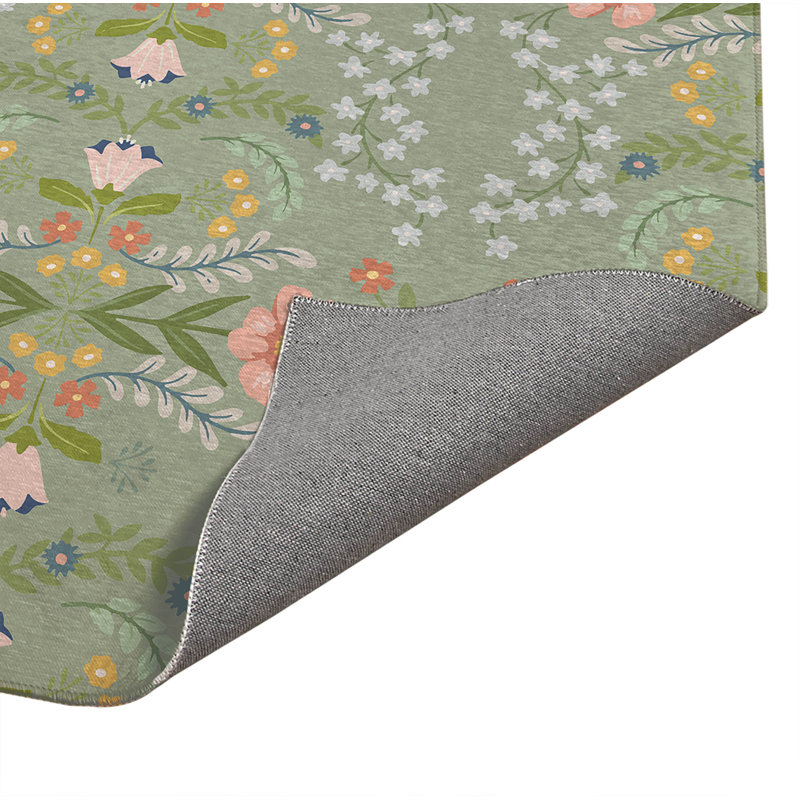 Tapis à linge Cecelia, Rectangulaire 3 pi x 5 pi, Sauge