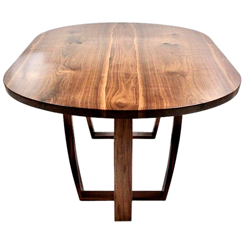Carlo Oval Solid Wood Dining Table, Walnut