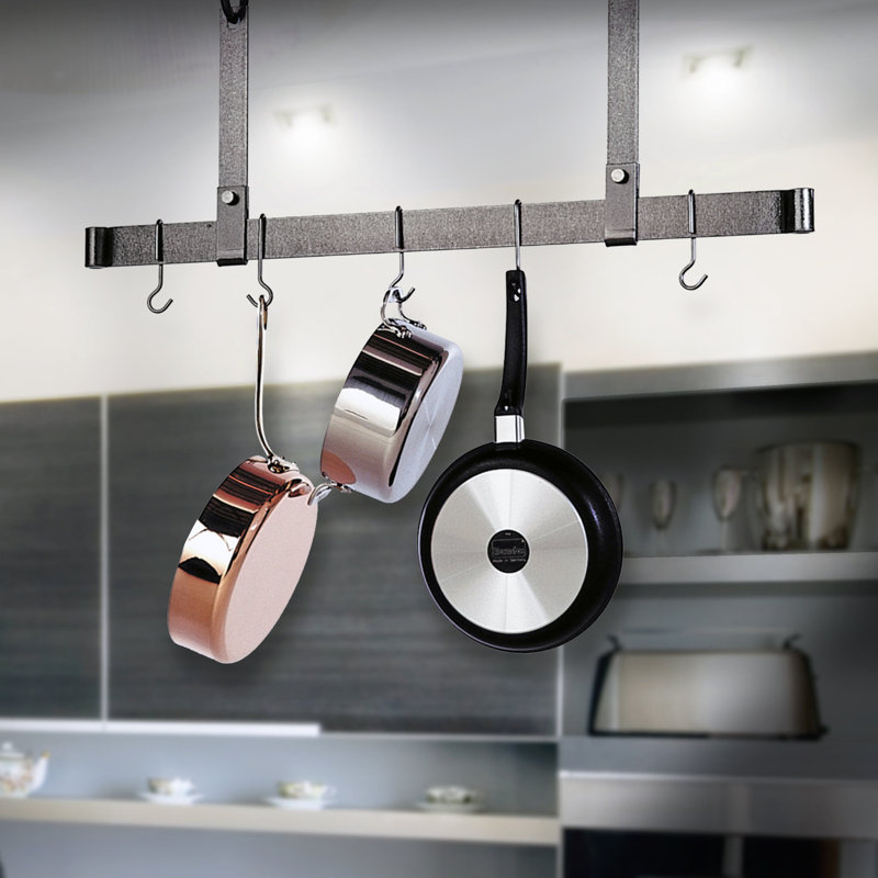 Enclume 72" Hammered Steel Adjustable Ceiling Pot Rack