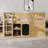 Full Size Loft Bed With Storage Cabinet & Chalkboard Panel, Sturdy Wooden Frame, Space-Saving Design-715665514