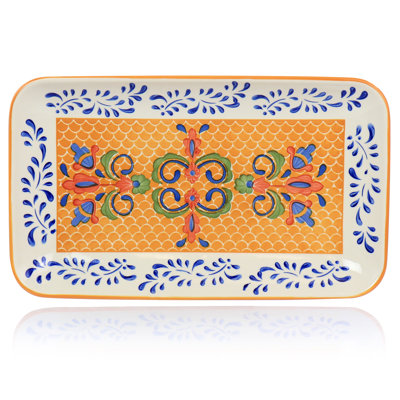 Hand Painted Tierra Serving Platter Tray