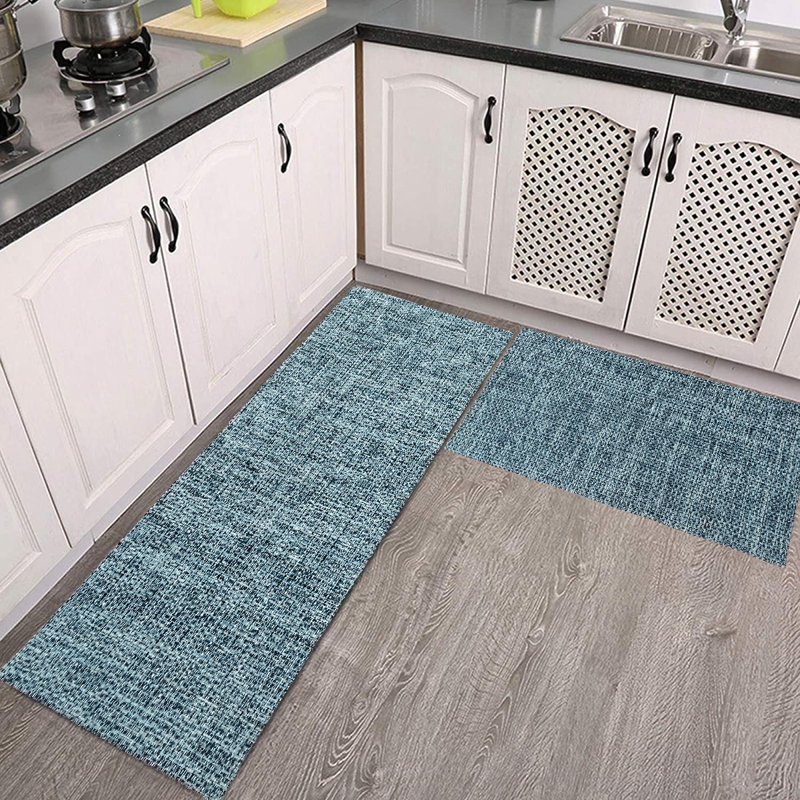 Labannah Non-Skid Kitchen Mat, Navy