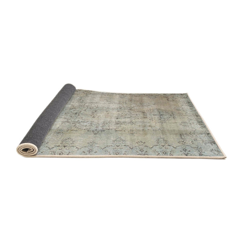 Tapis décoratif gris contemporain, Rond 5 pi