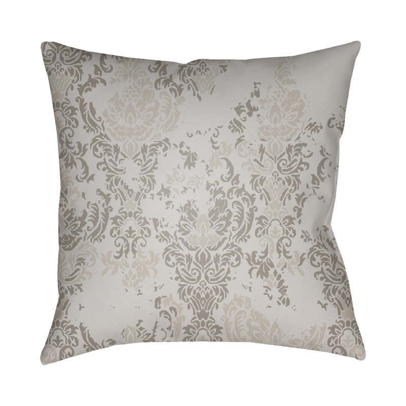 Housse de coussin carré et insert, H 18 po x l 18 po x P 4 po, Gris clair / gris moyen