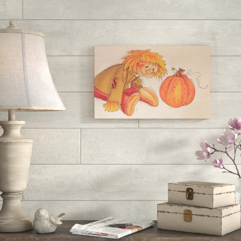 « automne fun citrouilles », art sur toile, H 12 po x l 19 po x P 2 po