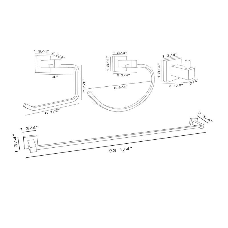 Vienna 4 - Piece Bathroom Hardware Set
