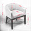 Fauteuil demi-tonneau Timeless Mid-Century moderne avec revêtement en lin et structure en bois franc-2010431887