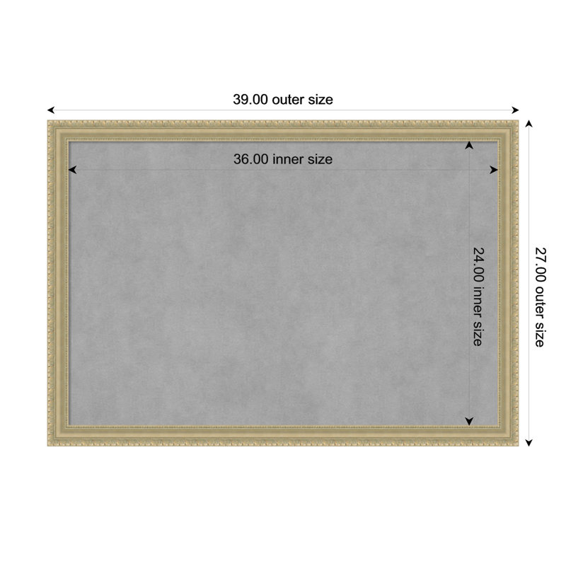 Tableau magnétique encadré en forme de goutte de champagne, H 27 po x l 39 po