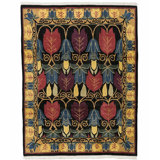 Voysey Wool Oriental Area Rug in Black/Gold