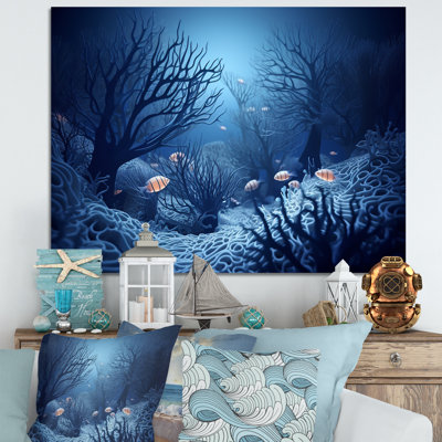 Art sous-marin bleu et noir sous-marin