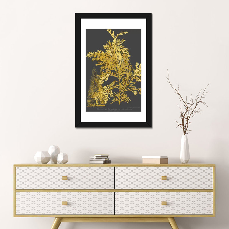« trees & leaves i », impression sur toile, H 24 po x l 16 po x P 1 po, Papier d'art encadré noir, Blanc
