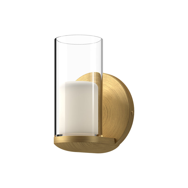 Birch Aluminum LED Armed Sconce, Brushed Gold