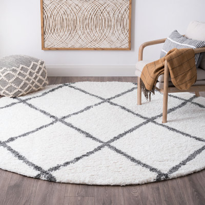 Tapis blanc à poils longs Audet