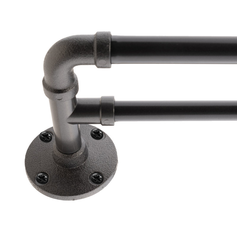 Shongopovi Metal Adjustable Double Curtain Rod, Vintage Bronze, 86" - 128"