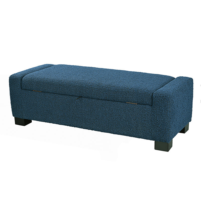 Banc repose-pieds rectangulaire avec couvercle à charnière