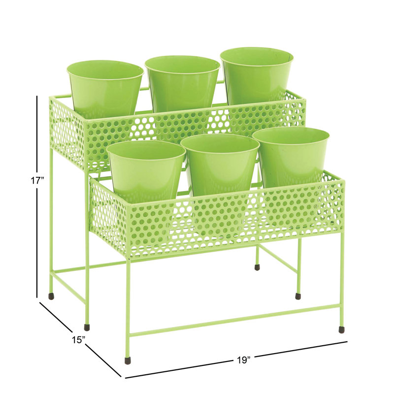 Support pour plante à 2 niveaux Mackavelli, vert