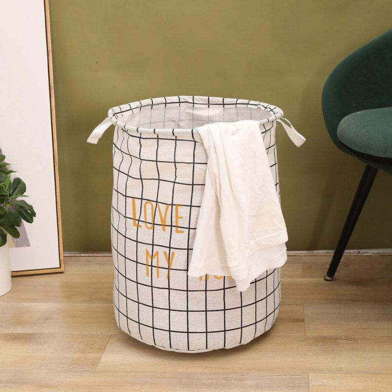 Adelaine Laundry Hamper with Handles, White
