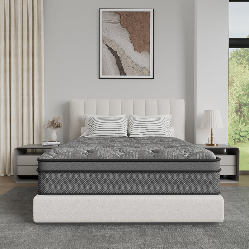 Evann Two Sizes 12" Medium Firm Hybrid Mattress with Pocket Spring Coils &Cooling Gel Foam, Anti-Static & Hypoallergenic for Healthy Sleep – Triple-Certified (CertiPUR-US, OEKO-TEX, SGS)