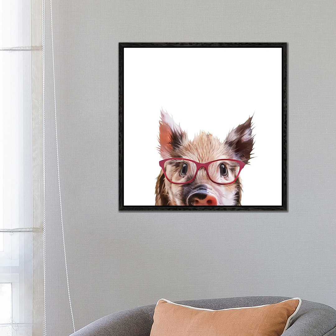 Peekaboo Pig von Kim Curinga - Galerie-verpackte Leinwand Giclée auf Leinwand