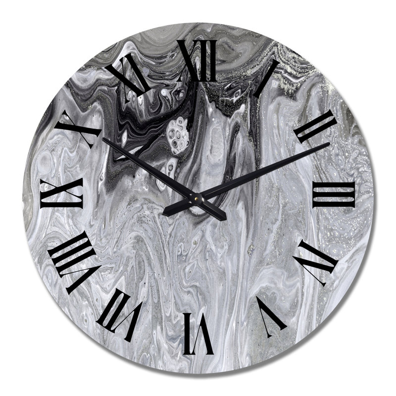 Horloge murale moderne grise, Grand