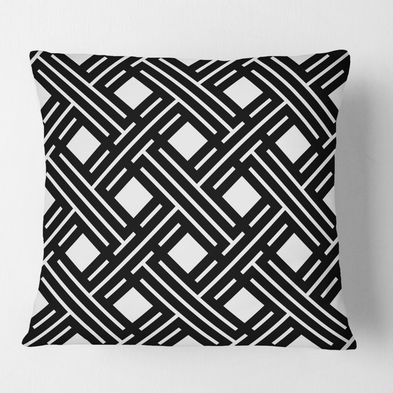 Motif géométrique monochrome II - Mid-Century, 16 po x 1 po