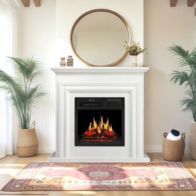 Cowsar 36.17'' TV Stand With Fireplace Included with Remote Control, Adjustable Flame,White