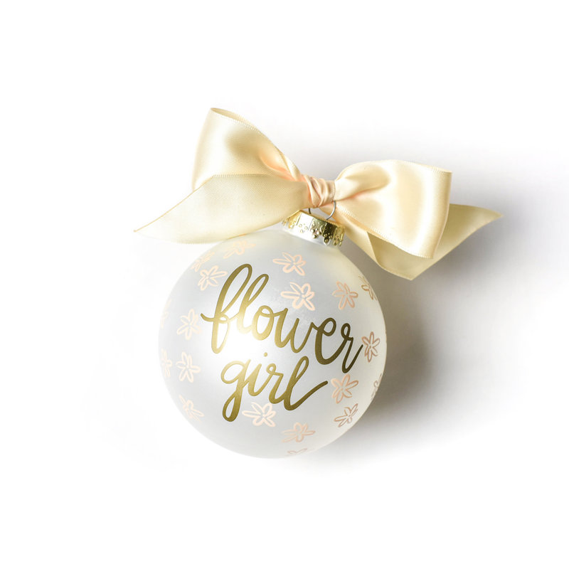 Ornement boule de fleurs en verre floral fille