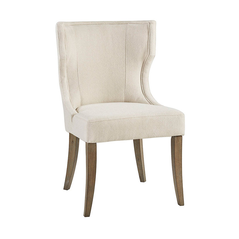 Chaise rembourrée à oreilles, Crème, crème, Gris